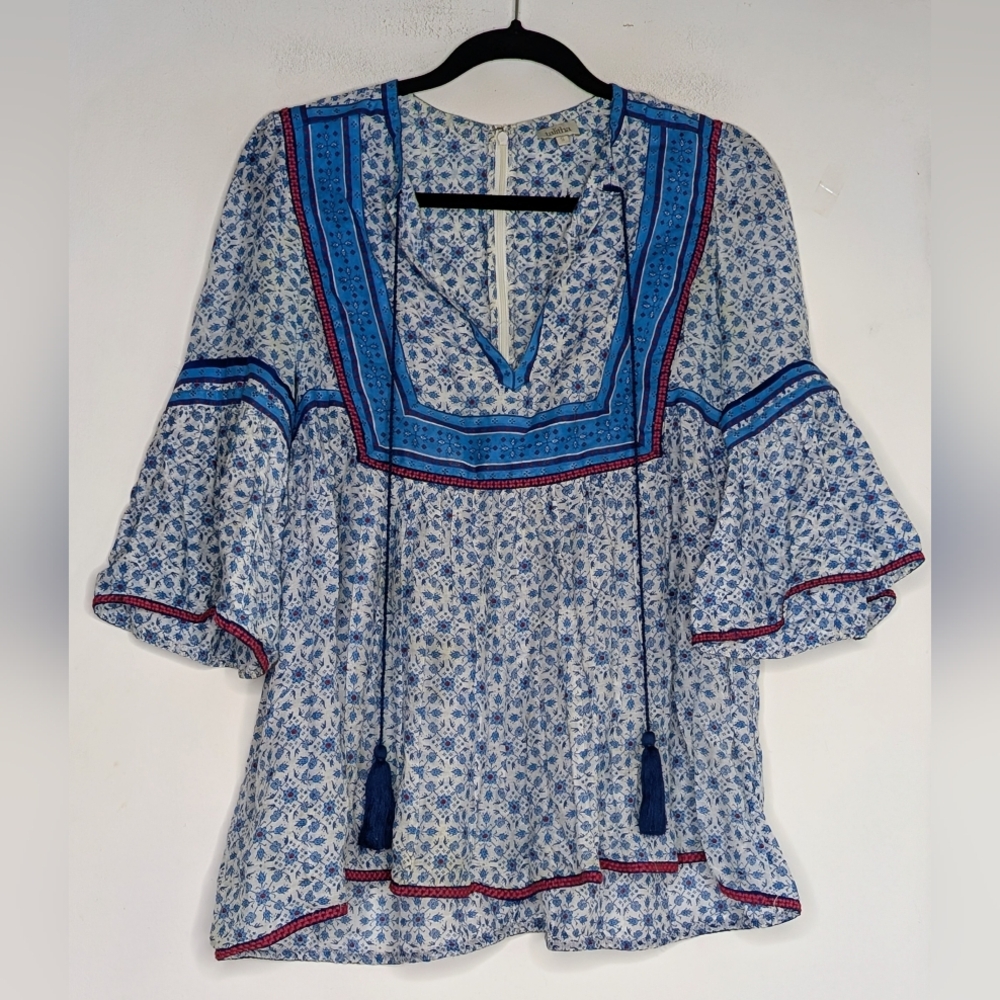 Talitha peasant blouse in blue , size small